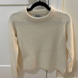 Pura Cashmere Women's Soft Cream Knit Sweater